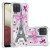 Samsung Galaxy A12 Glitter Liquid Case - Eiffel Tower