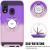 Huawei Y6 2019  Multi Color Ring Armor Cover - Purple/Rosegold