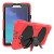 Samsung Galaxy Tab E 9.6 Inch T560 - Three Layer Heavy Duty Shockproof Protective with Kickstand Bumper Case Red