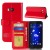 HTC U11 PU Leather Wallet Case Red