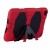 iPad Mini 4  Three Layer Heavy Duty Shockproof Protective with Kickstand Bumper Case Red