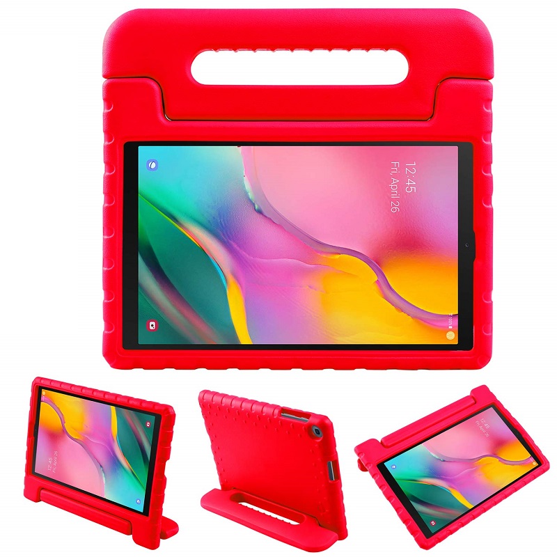Samsung Galaxy Tab  A7 Lite 8.7 (2021) T220 Case for Kids Rubber shock Proof Cover with Handle Stand | Red