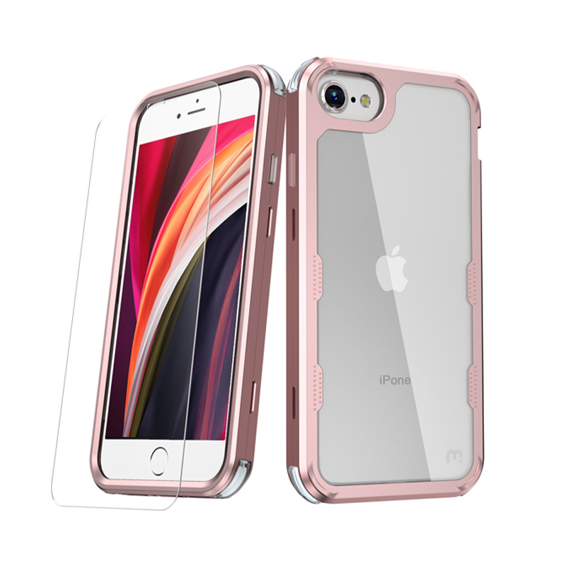 iPhone SE (2nd Gen) and iPhone 7/8 Mybat LUX SERIES CASE WITH TEMPERED GLASS Case |  Rosegold