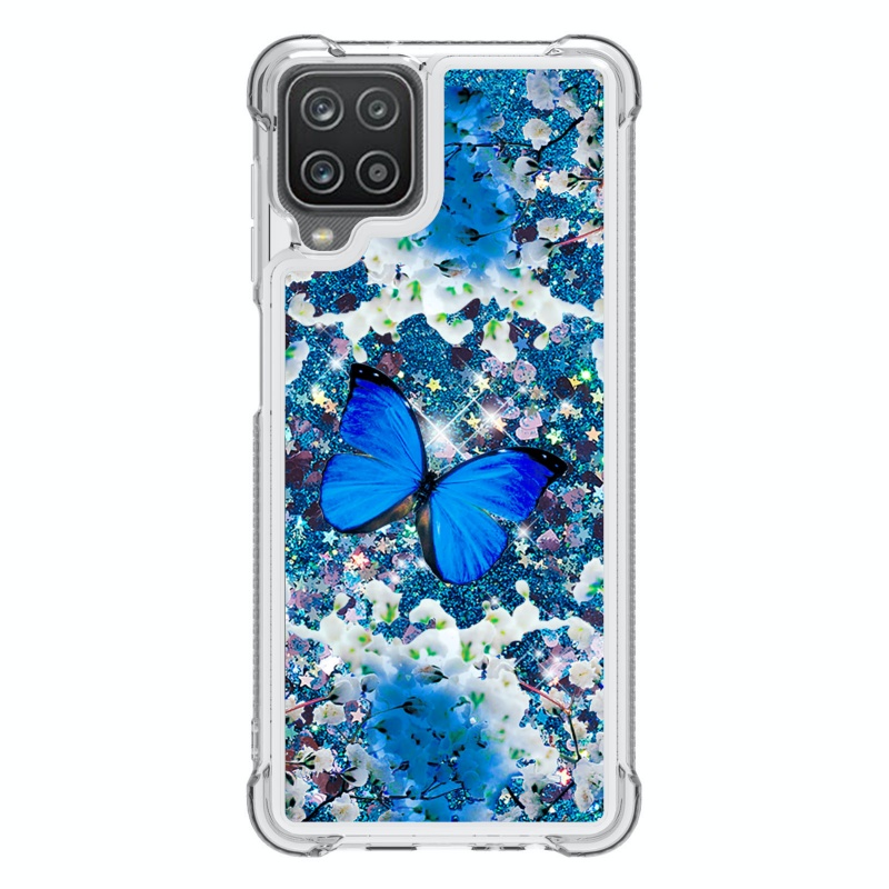 Samsung Galaxy A52 Glitter Liquid Case - Butterfly Blue