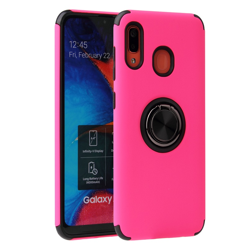Huawei P30 Lite Case Magnetic Ring Holder Cover  Hot pink