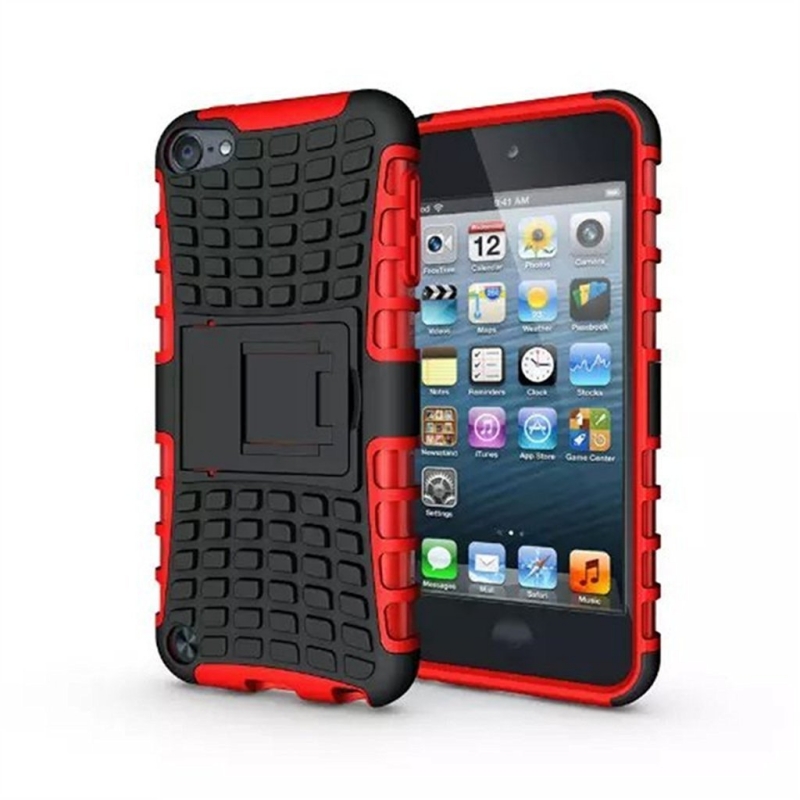 iPod Touch (5th/6th Generation)  Hybrid Protector Stand Cover Black/Red
