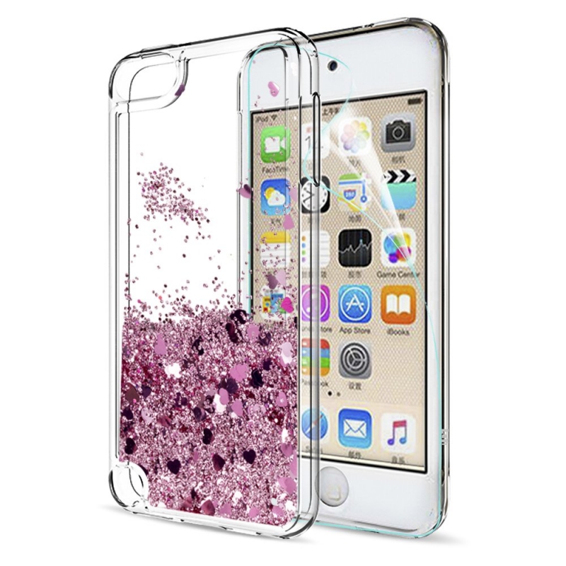 iPod Touch (5th/6th Generation) Glitter Liquid Clear Bling Case | Pink