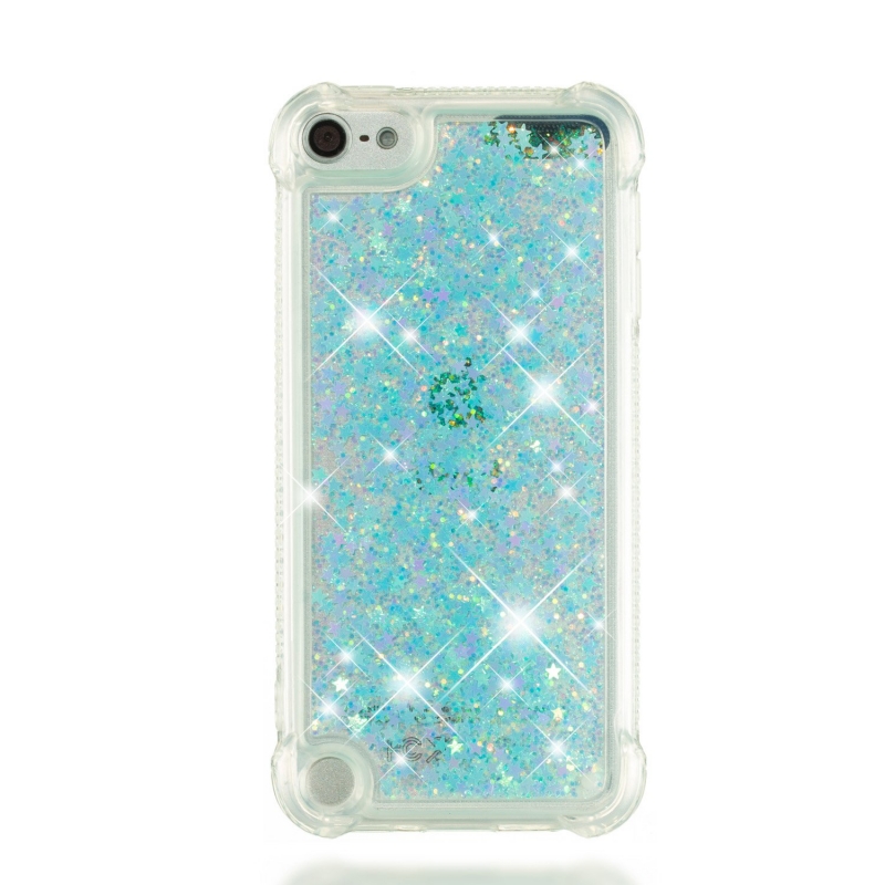 iPod Touch (5th/6th Generation) Glitter Liquid Clear Bling Case | Skyblue