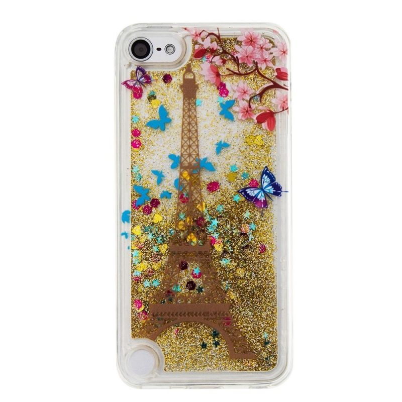 iPod Touch (5th/6th Generation) Glitter Liquid Clear Bling Case | Eiffel Tower
