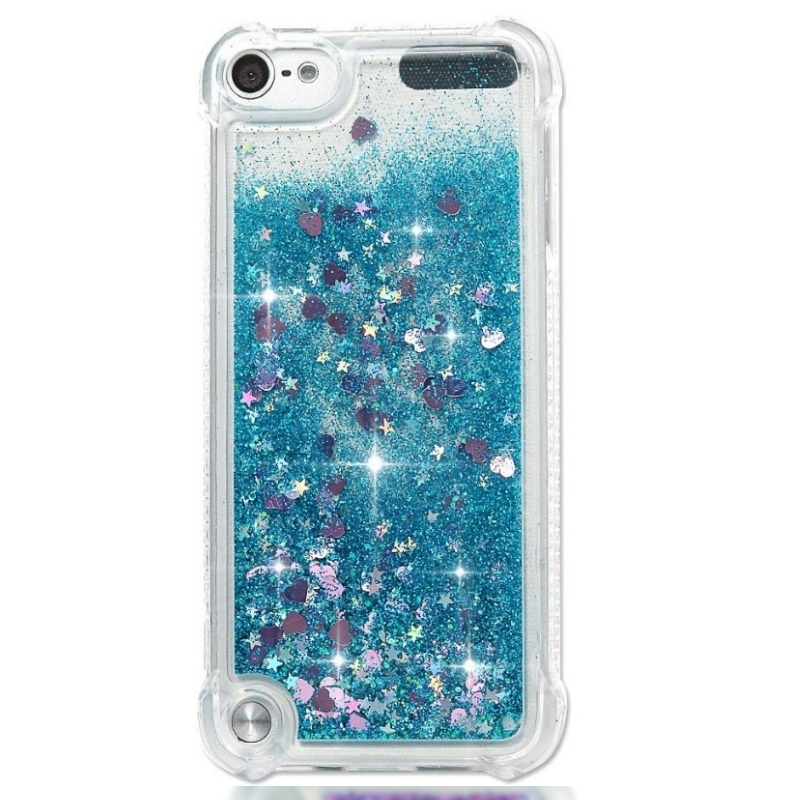 iPod Touch (5th/6th Generation) Glitter Liquid Clear Bling Case | Blue/Pink