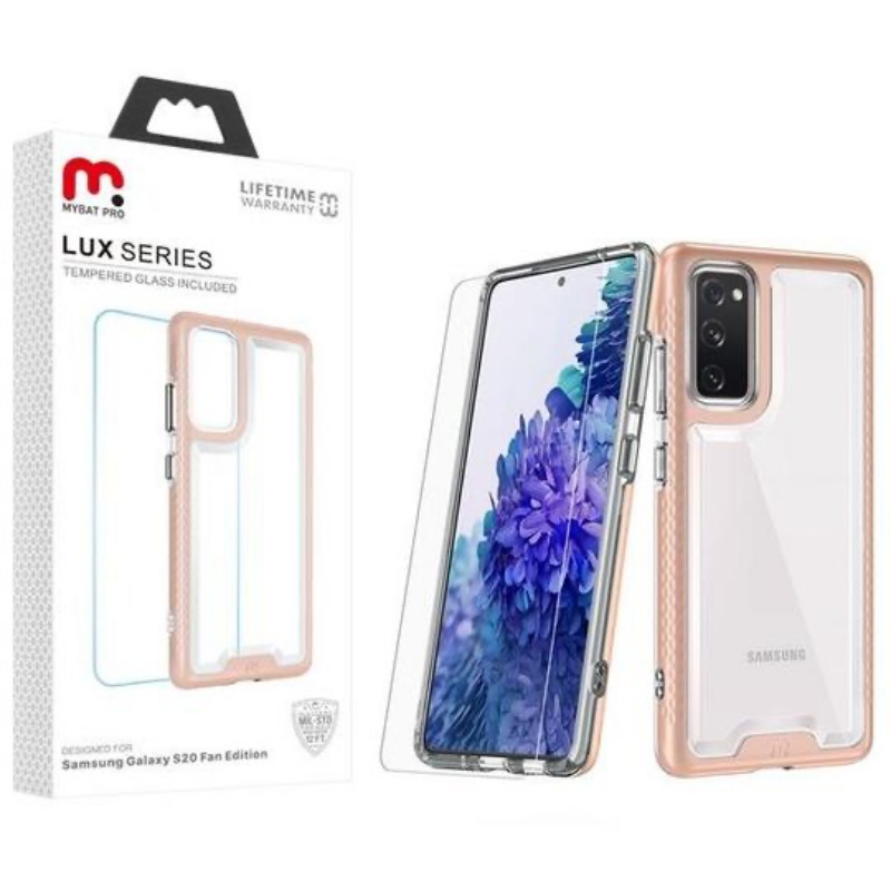 ​Samsung Galaxy S20 FE LUX SERIES CASE WITH TEMPERED GLASS | Rosegold