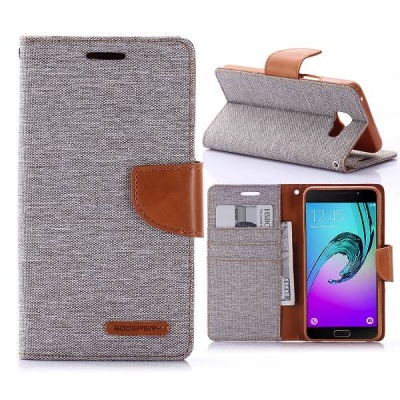 Samsung Galaxy A5(2016) Canvas Wallet Case  Grey