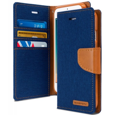 iPhone X Case Goospery Canvas Diary- Blue