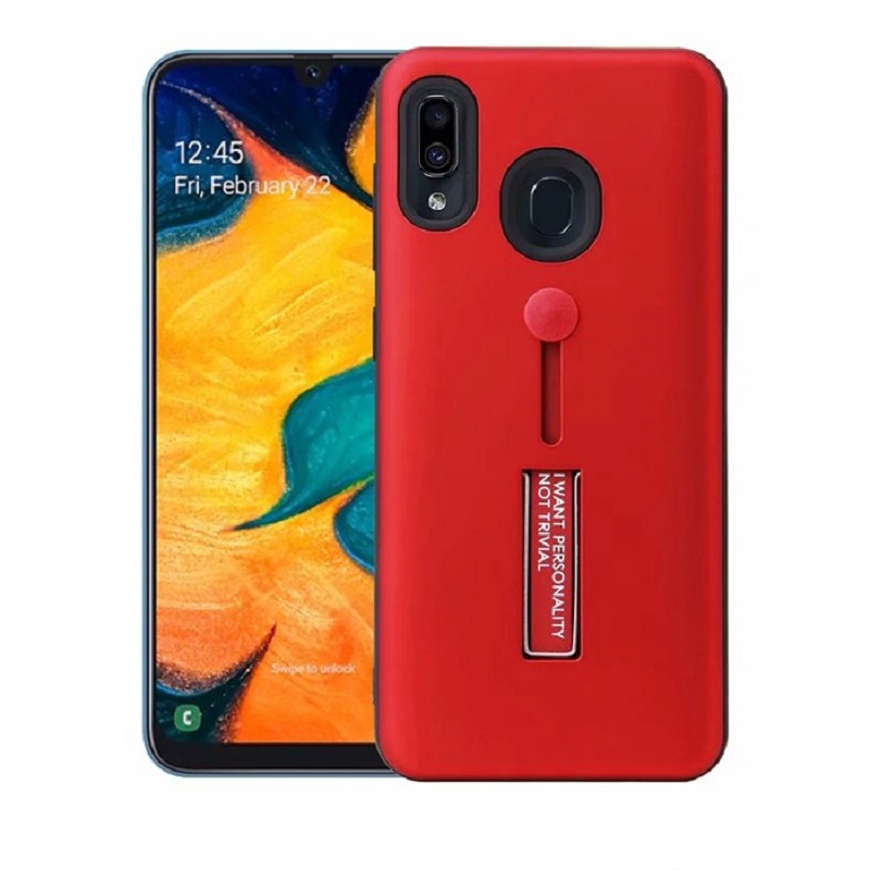 mobiletech-samsung-a40-finger-loop-case-red