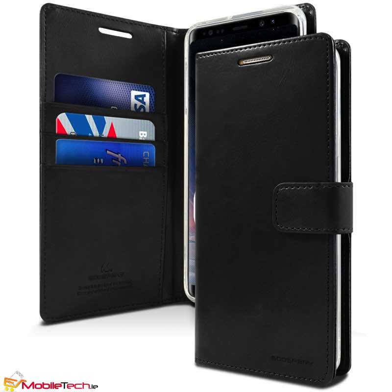 mobiletech-samsung-galaxy-a8-2018-goospery-bluemoon-diary-cases-cover-black