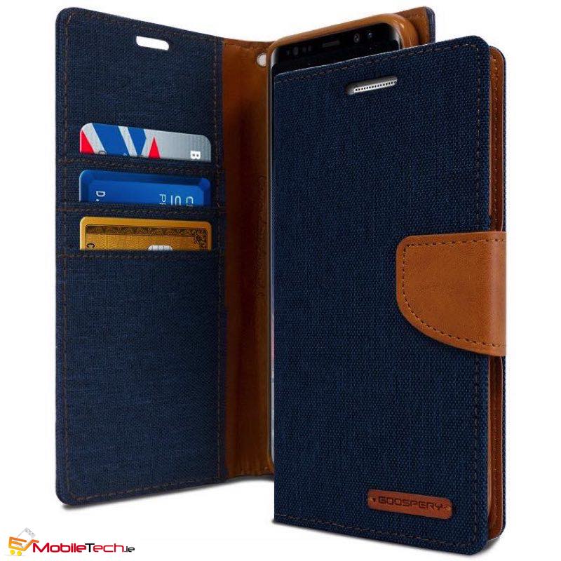 mobiletech-samsung-galaxy-a8-2018-goospery-canvas-diary-cases-cover-Navy