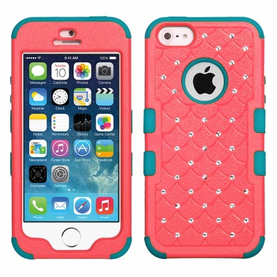 iPhone SE/5S/5 MyBat Natural Baby Red/Tropical Teal FullStar TUFF Hybrid Protector Cover