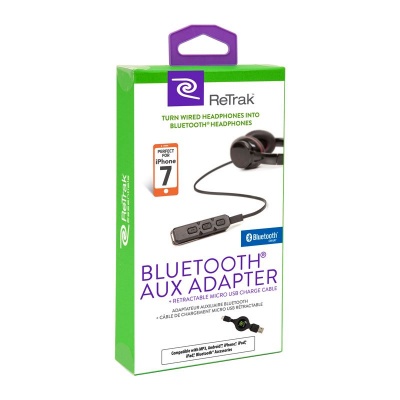 RETRAK Bluetooth Auxiliary to 3.5mm Adapter, Turn Wired headphones into Wireless
