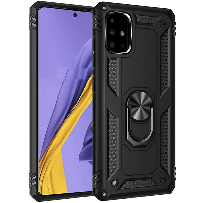 Samsung Galaxy A71 Case - Black Ring Armor