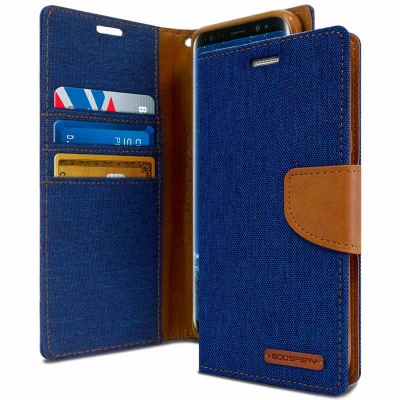 Samsung Galaxy S9 Goospery Canvas Diary Case Blue