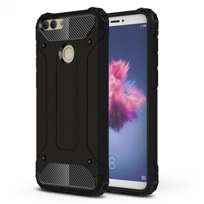 Huawei P Smart Dual Layer Hybrid Soft TPU Shock-absorbing Protective Cover Black