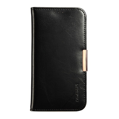 iPhone SE/5S/5 Genuine Leather Wallet Case Black