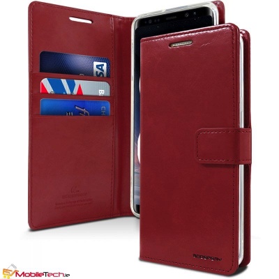 Samsung Galaxy A8(2018) Goospery Bluemoon Diary Case Wine Red