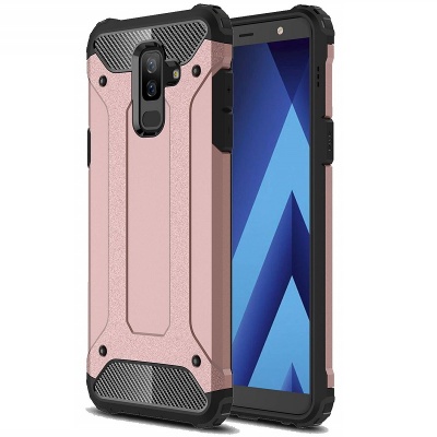 Samsung Galaxy J6 Plus Dual Layer Hybrid Soft TPU Shock-absorbing Protective Cover Rosegold