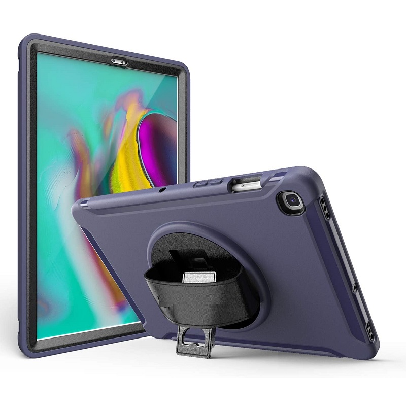 Samsung Galaxy Tab A-8.0 (2019) SM-T290  Shockproof Cover With Strap Holder| Dark Blue