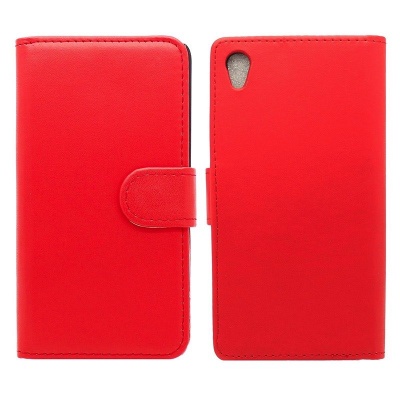 Sony Xperia L1 PU Leather Wallet Case Red