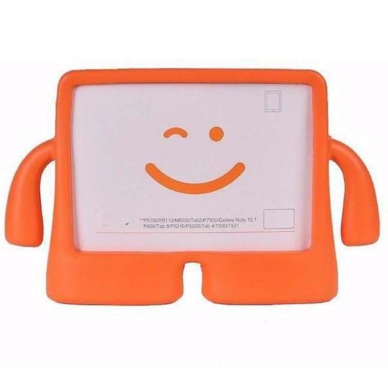 Samsung Tab A T580 Case for Kids Rubber Shock Proof Cover with Carry Handle Orange