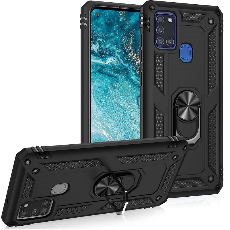 Oppo A53  Case - Black Ring Armor