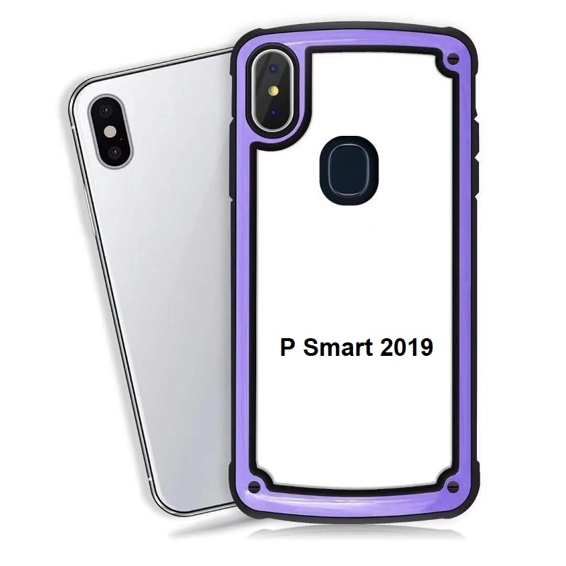 Huawei P Smart 2019 Clear Back Shockproof Cover Purple
