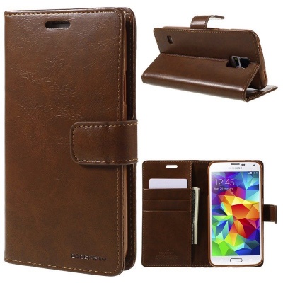 Samsung Galaxy S5 Bluemoon  Wallet Case Brown