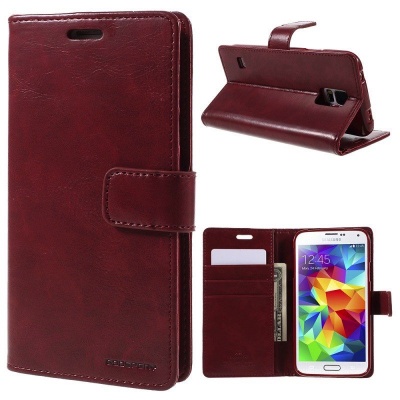 Samsung Galaxy S5 Bluemoon  Wallet Case WineRed