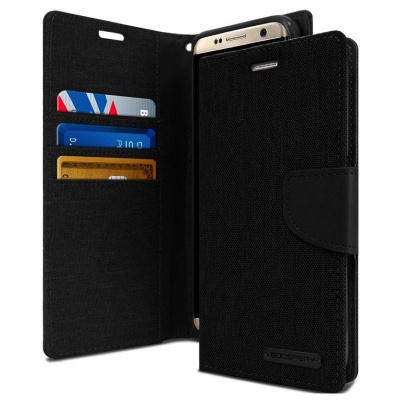 Samsung S8 Plus Canvas Wallet Case  Black