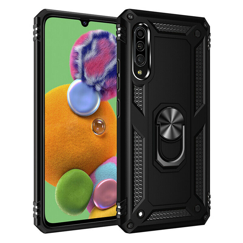 Samsung Galaxy A7 2018 Case - Black Ring Armor