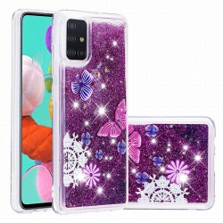 Samsung Galaxy A21s | Glitter Liquid Purple Butterfly