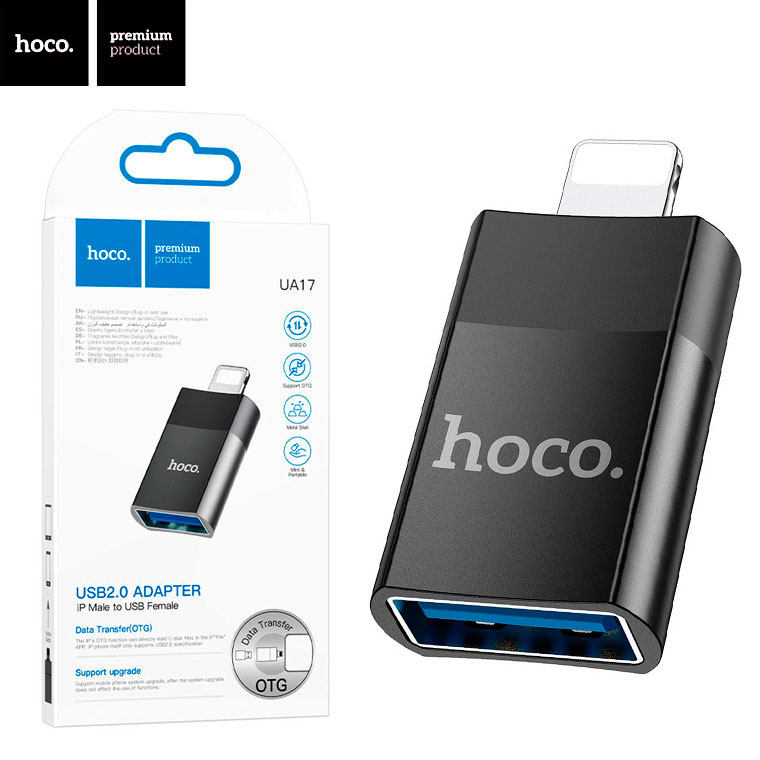 Hoco UA17 Lightning Male to USB-C Female Adapter – IP to Type-C Converter