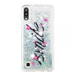 Samsung Galaxy A10 Liquid Glitter Case -Smile