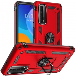 Huawei Y5P Ring Armour Case - Red