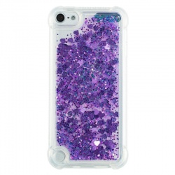 iPod Touch (5th/6th Generation) Glitter Liquid Clear Bling Case | Purple