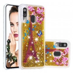 Samsung Galaxy A20e Glitter Liquid Case - Paris