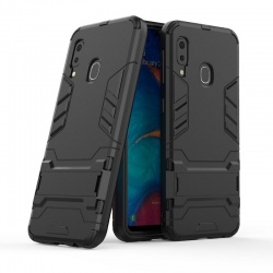 Samsung Galaxy A20e Kickstand Shockproof Cover Black