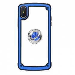 Samsung Galaxy A70 Clear Back Shockproof Cover With Ring Holder Blue