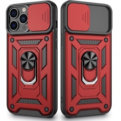 iPhone 13 Pro  Finger Loop Armor Hybrid Case |Red