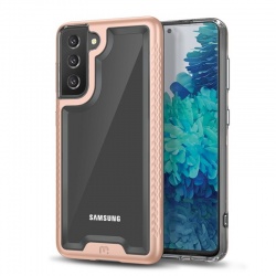 Samsung Galaxy S21 Lux Series Case With Tempered Glass | Rosegold