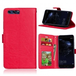 Huawei P10 PU Leather Wallet Case  Red