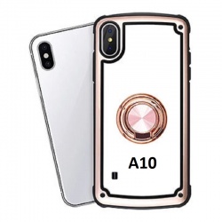 Samsung Galaxy A10 Clear Back Shockproof Cover With Ring Holder Rosegold