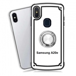 Samsung Galaxy A20e Clear Back Shockproof Cover With Ring Holder White